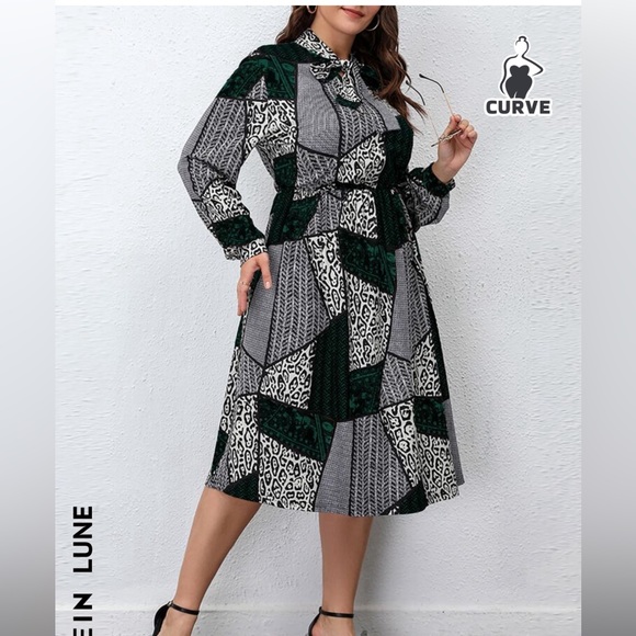 SHEIN lune plus chevron and leopard print dress - Picture 5 of 6